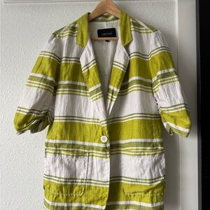 Karen Kane Striped Linen Blend Blazer